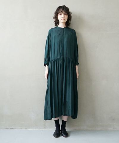 suzuki takayuki, スズキタカユキ, doropped-torso dress [S241-24/deep fir green],  ドロップトルソードレス