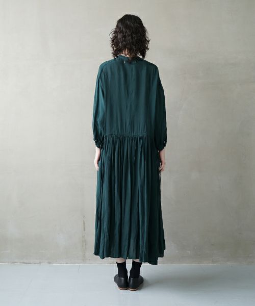 suzuki takayuki スズキタカユキ doropped-torso dress [S241-24/deep fir green] ドロップトルソードレス