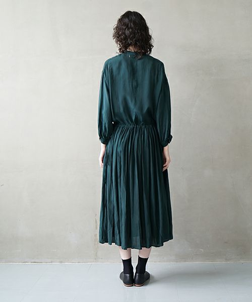 suzuki takayuki スズキタカユキ doropped-torso dress [S241-24/deep fir green] ドロップトルソードレス