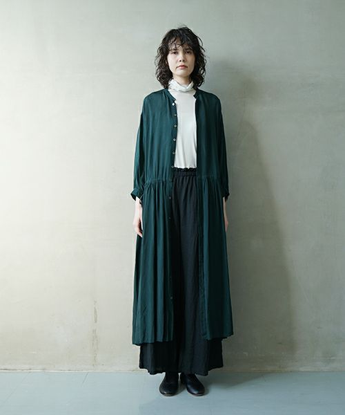 suzuki takayuki スズキタカユキ doropped-torso dress [S241-24/deep fir green] ドロップトルソードレス