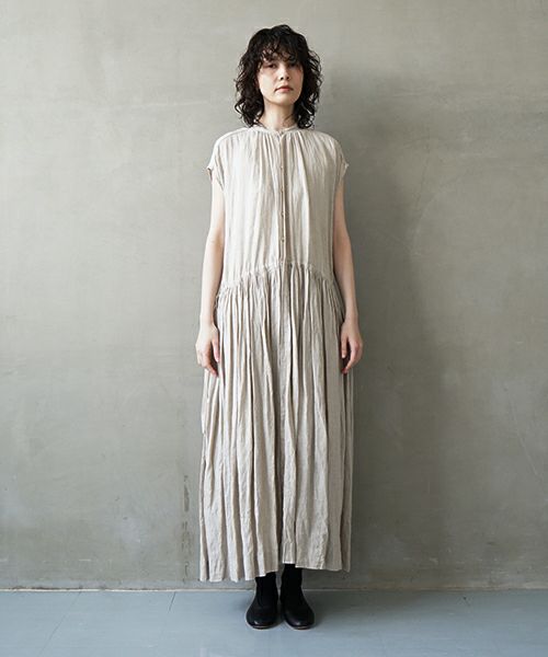 suzuki takayuki スズキタカユキ french-sleeve dress [S241-31/beige