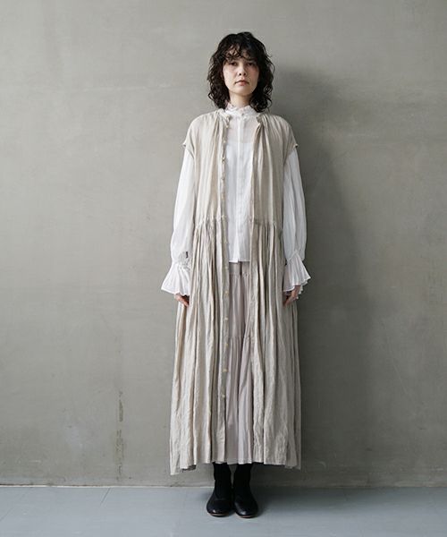 suzuki takayuki スズキタカユキ french-sleeve dress [S241-31/beige] フレンチスリーブ ドレス