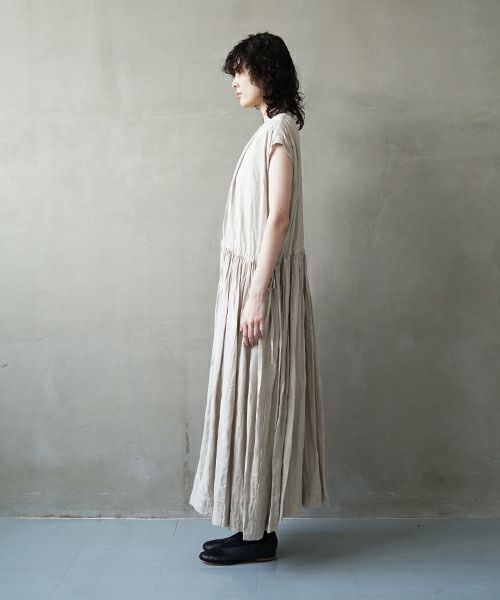 suzuki takayuki スズキタカユキ french-sleeve dress [S241-31/beige] フレンチスリーブ ドレス