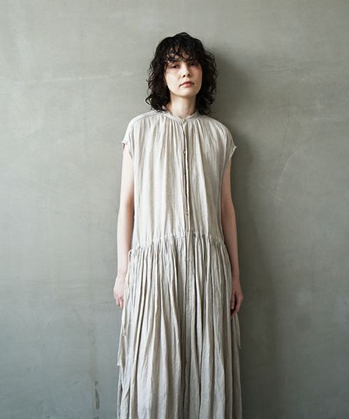 suzuki takayuki スズキタカユキ french-sleeve dress [S241-31/beige] フレンチスリーブ ドレス