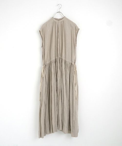 suzuki takayuki スズキタカユキ french-sleeve dress [S241-31/beige] フレンチスリーブ ドレス