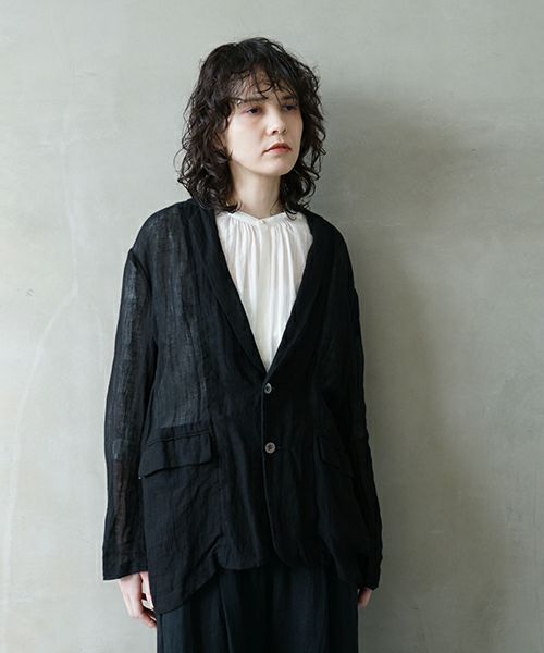 suzuki takayuki スズキタカユキ guze jacket[S241-34/black] ガーゼ 