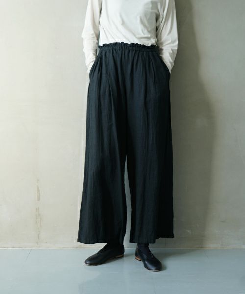 suzuki takayuki スズキタカユキ gathered pants II[S241-39/black] ギャザーパンツ