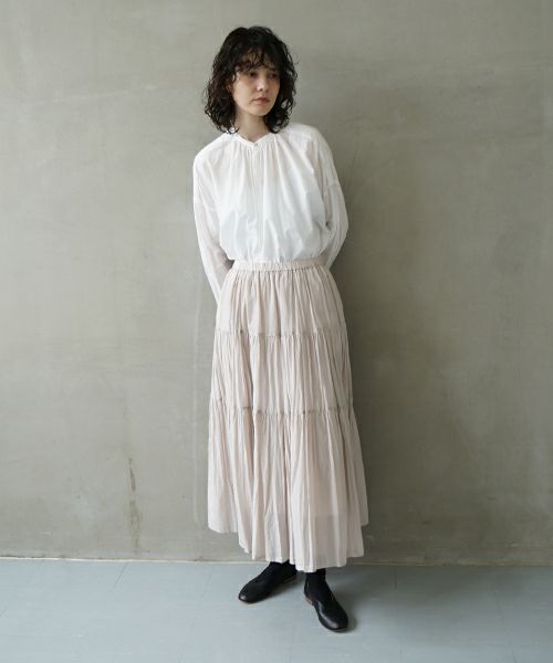 suzuki takayuki スズキタカユキ tiered skirt [S241-41/ice grey] ティアードスカート