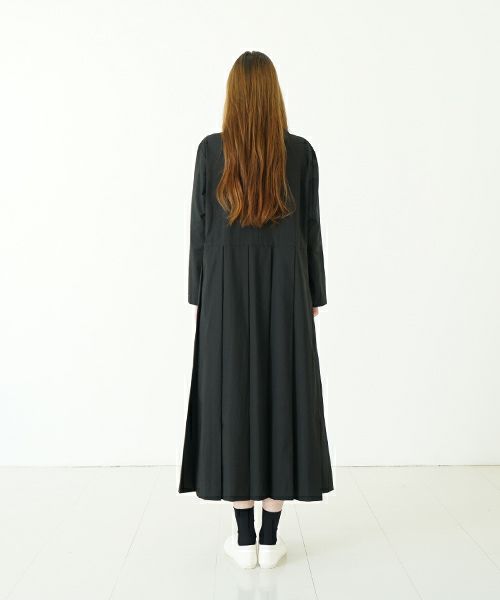Mochi モチ tuck dress (giza×supima) [ms24-op-01/black] タックドレス(ギザ×スーピマ）