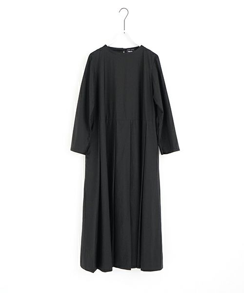 Mochi モチ tuck dress (giza×supima) [ms24-op-01/black] タックドレス(ギザ×スーピマ）