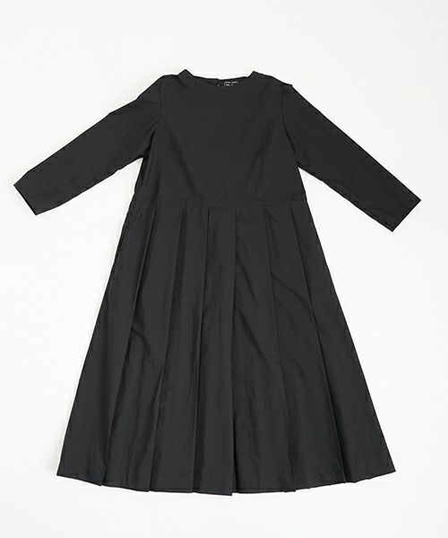 Mochi モチ tuck dress (giza×supima) [ms24-op-01/black] タックドレス(ギザ×スーピマ）