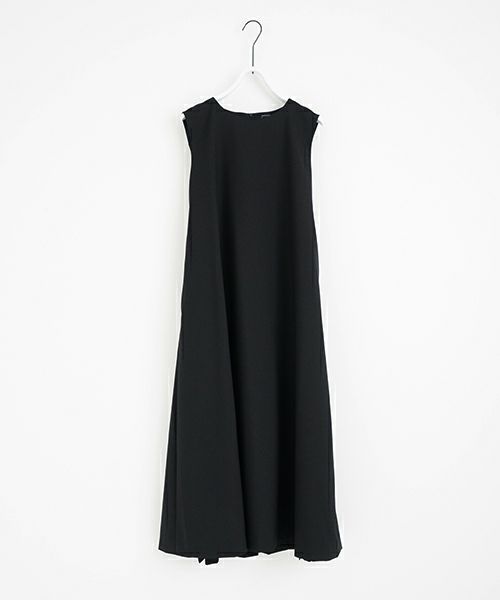 Mochi モチ no sleeve tuck dress [ms24-op-02/black] ノースリーブタックドレス