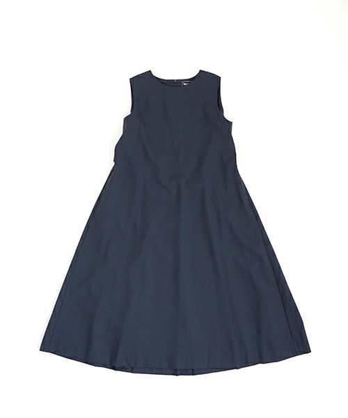 Mochi モチ no sleeve tuck dress [ms24-op-02/deep blue] ノースリーブタックドレス