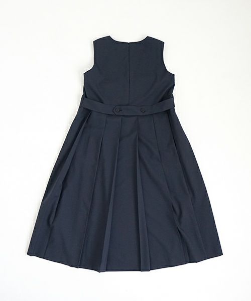 Mochi モチ no sleeve tuck dress [ms24-op-02/deep blue] ノースリーブタックドレス