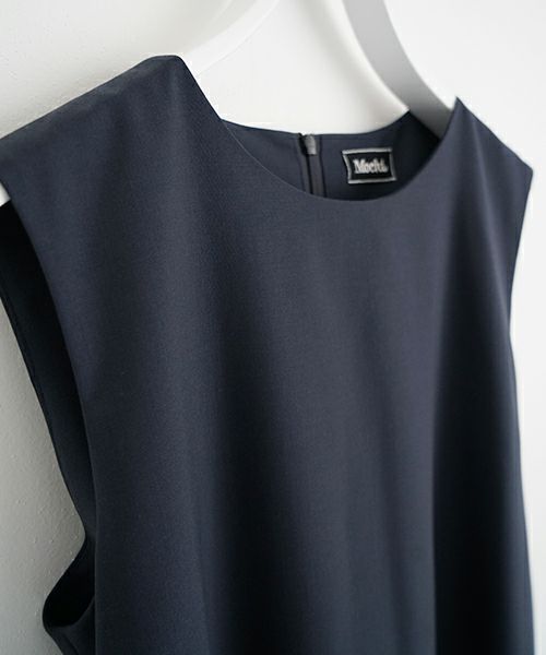 Mochi モチ no sleeve tuck dress [ms24-op-02/deep blue] ノースリーブタックドレス