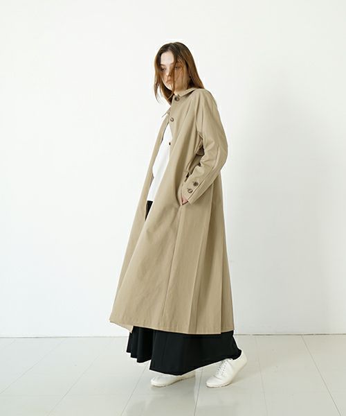 Mochi モチ tuck trench coat [ms24-co-01/beige] タックトレンチコート