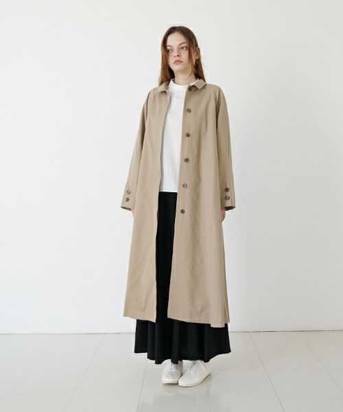 Mochi モチ tuck trench coat [ms24-co-01/beige] タックトレンチコート