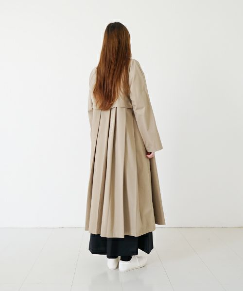 Mochi モチ tuck trench coat [ms24-co-01/beige] タックトレンチコート