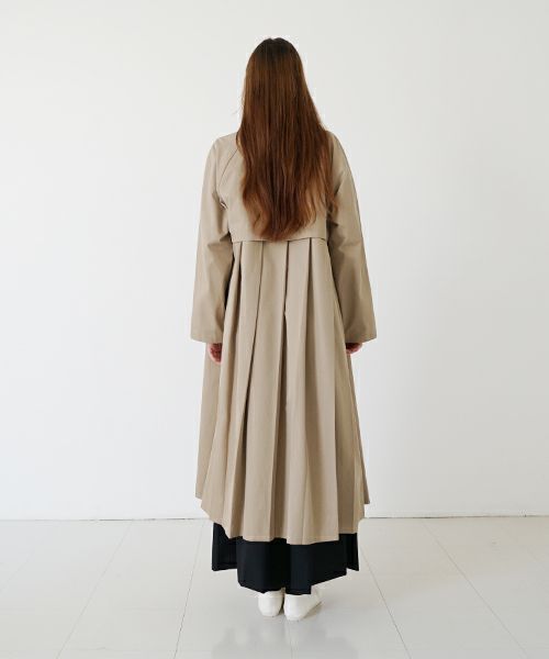 Mochi モチ tuck trench coat [ms24-co-01/beige] タックトレンチコート