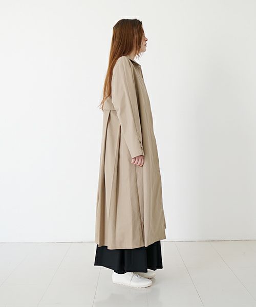 Mochi モチ tuck trench coat [ms24-co-01/beige] タックトレンチコート