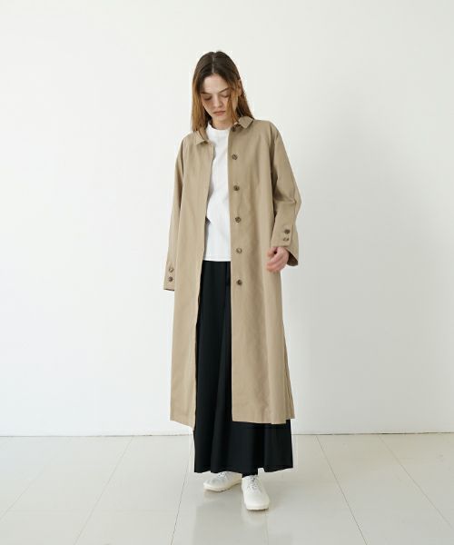 Mochi モチ tuck trench coat [ms24-co-01/beige] タックトレンチコート