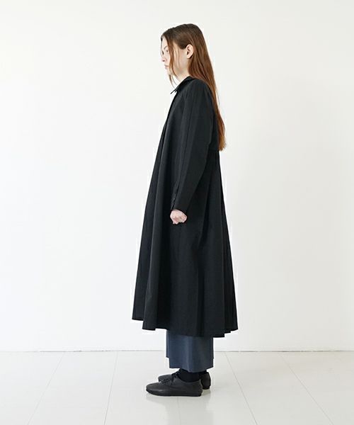 Mochi モチ tuck trench coat [ms24-co-01/black] タックトレンチコート