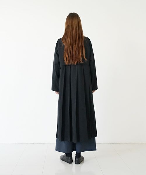 Mochi モチ tuck trench coat [ms24-co-01/black] タックトレンチコート