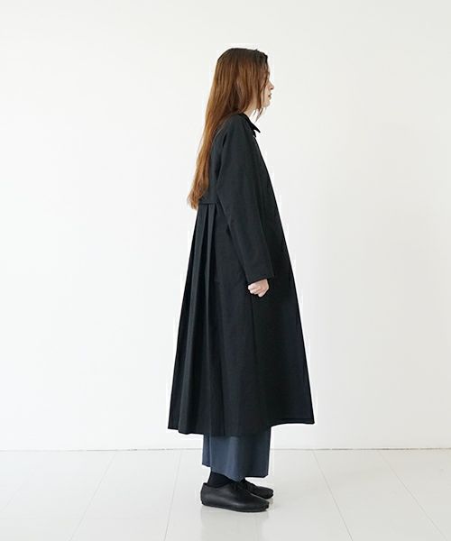 Mochi モチ tuck trench coat [ms24-co-01/black] タックトレンチコート