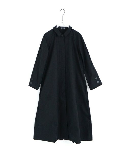 Mochi モチ tuck trench coat [ms24-co-01/black] タックトレンチコート