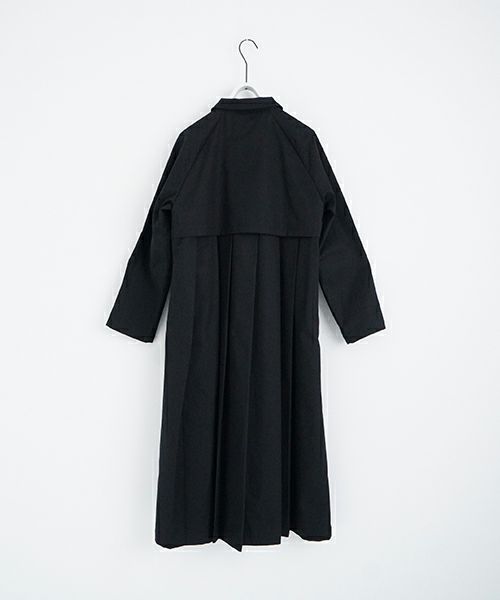 Mochi モチ tuck trench coat [ms24-co-01/black] タックトレンチコート