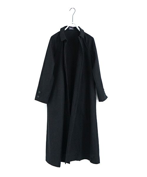 Mochi モチ tuck trench coat [ms24-co-01/black] タックトレンチコート