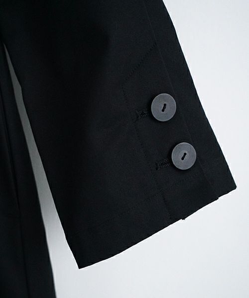 Mochi モチ tuck trench coat [ms24-co-01/black] タックトレンチコート