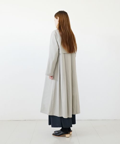 Mochi モチ tuck trench coat [ms24-co-01/chalk] タックトレンチコート