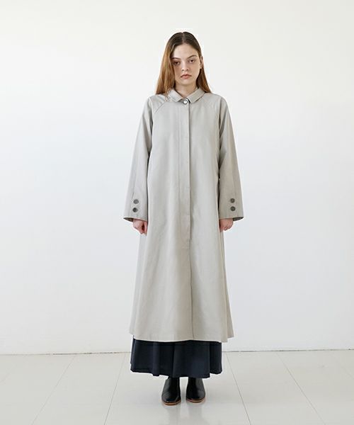 Mochi モチ tuck trench coat [ms24-co-01/chalk] タックトレンチコート