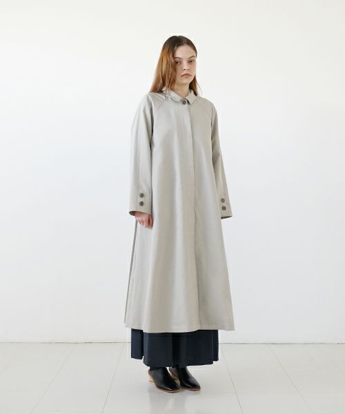 Mochi モチ tuck trench coat [ms24-co-01/chalk] タックトレンチコート