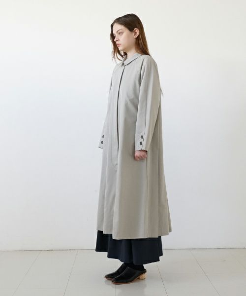 Mochi モチ tuck trench coat [ms24-co-01/chalk] タックトレンチコート