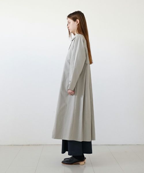 Mochi モチ tuck trench coat [ms24-co-01/chalk] タックトレンチコート
