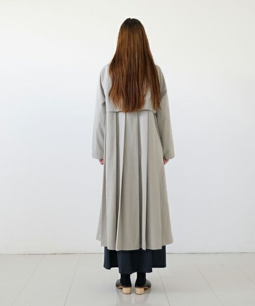Mochi モチ tuck trench coat [ms24-co-01/chalk] タックトレンチコート
