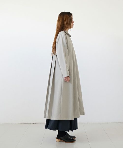 Mochi モチ tuck trench coat [ms24-co-01/chalk] タックトレンチコート