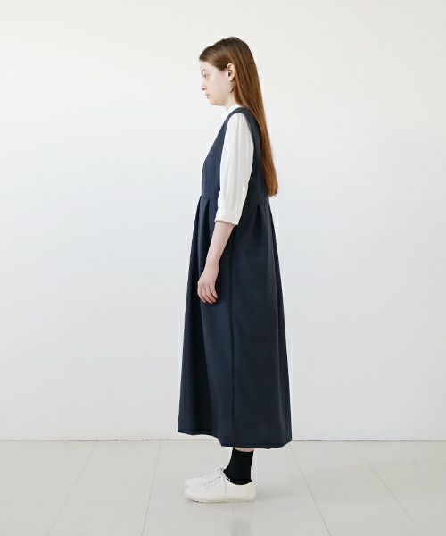 Mochi モチ jumper tuck skirt [ms23-op-03/deep blue] ジャンプタックスカート