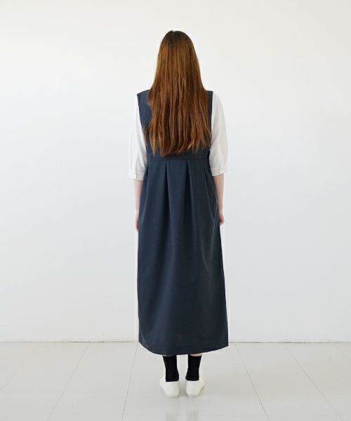 Mochi モチ jumper tuck skirt [ms23-op-03/deep blue] ジャンプタックスカート