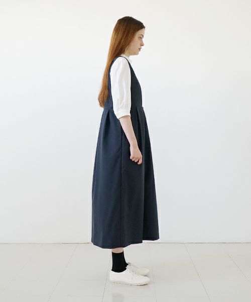 Mochi モチ jumper tuck skirt [ms23-op-03/deep blue] ジャンプタックスカート