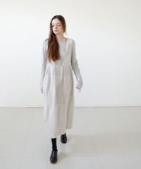 Mochi モチ geometric jumper tuck skirt [ms23-op-03/ash×gray] 幾何学柄ジャンプタックスカート