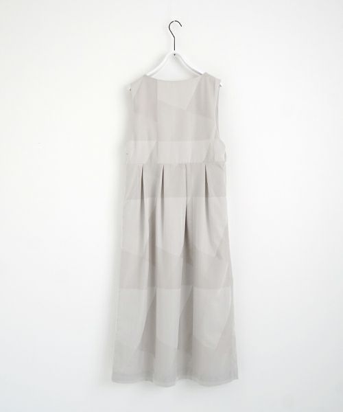 Mochi モチ geometric jumper tuck skirt [ms23-op-03/ash×gray] 幾何学柄ジャンプタックスカート