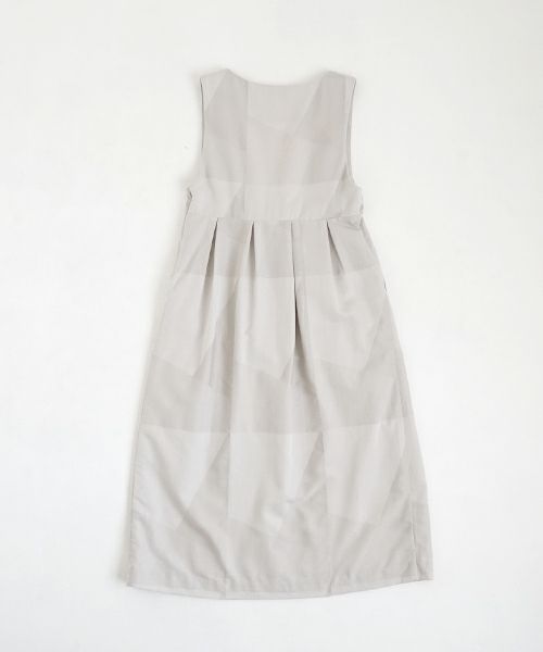 Mochi モチ geometric jumper tuck skirt [ms23-op-03/ash×gray] 幾何学柄ジャンプタックスカート