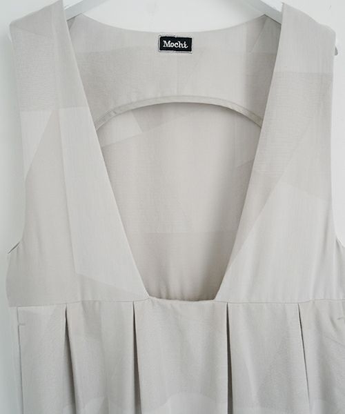 Mochi モチ geometric jumper tuck skirt [ms23-op-03/ash×gray] 幾何学柄ジャンプタックスカート