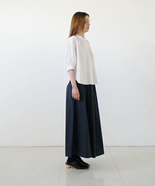 Mochi モチ flare wide pants [ma23-pt-01/deep blue] フレアーワイドパンツ
