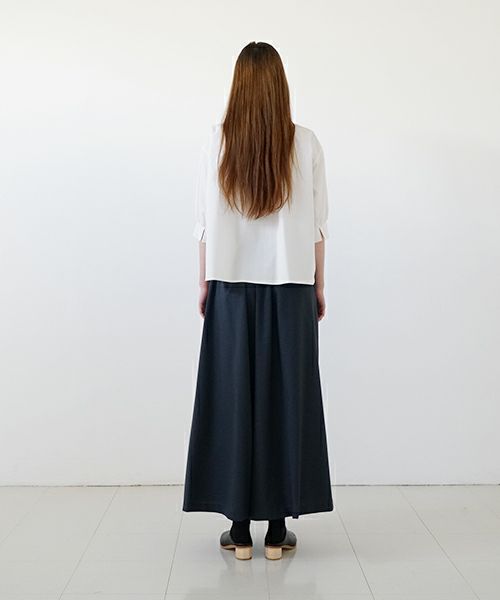 Mochi モチ flare wide pants [ma23-pt-01/deep blue] フレアーワイドパンツ