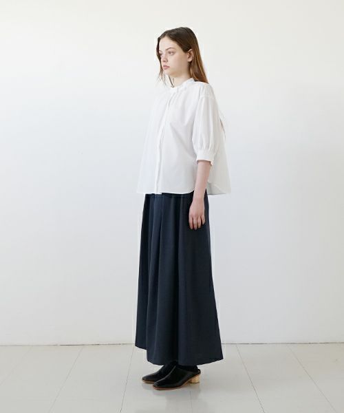 Mochi モチ flare wide pants [ma23-pt-01/deep blue] フレアーワイドパンツ