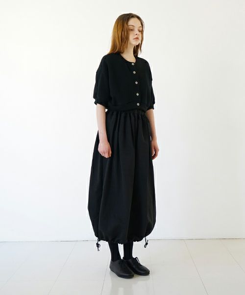 Mochi モチ balloon long skirt [ma24-sk-01/black] バルーンロングスカート
